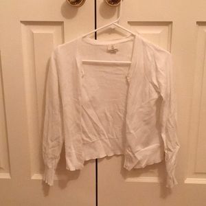 White cardigan sweater
